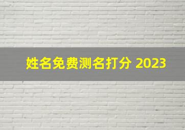 姓名免费测名打分 2023